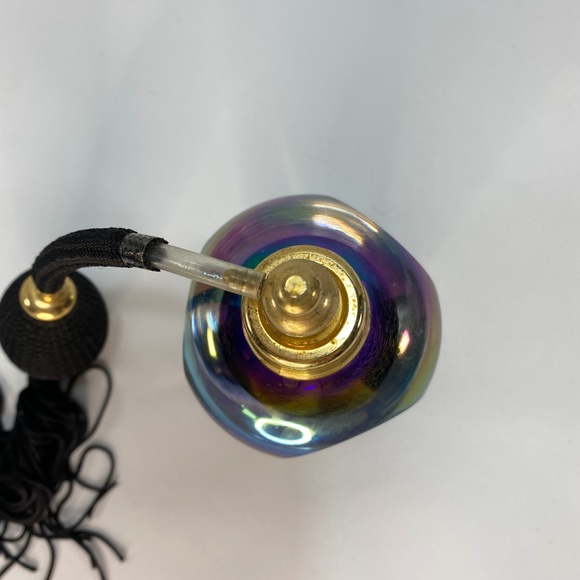 Vtg Royal Limited Cobalt Crystal Perfume Atomizer Bottle Iridescence Tassel - Picture 12 of 16